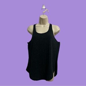 Racer Back Lightweight Tank Top Back Speckled with White, Split Sides XL